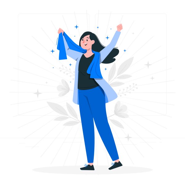 unique Illustration d'une femme qui lève les bras