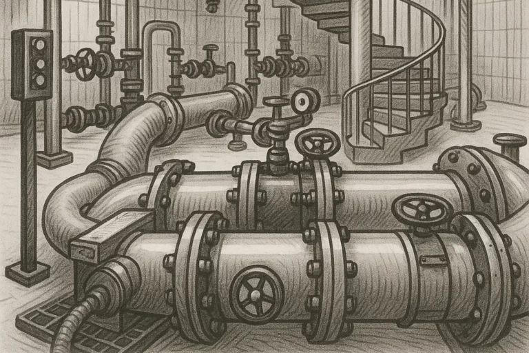 Illustration - Machineries pour créer une énergie propre dans le cadre d'une mise aux normes d'une station de gestion d'eau potable