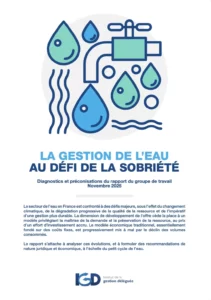 Page de couverture du diagnostic et des recommandations pour la gestion de l'eau au défi de la sobriété