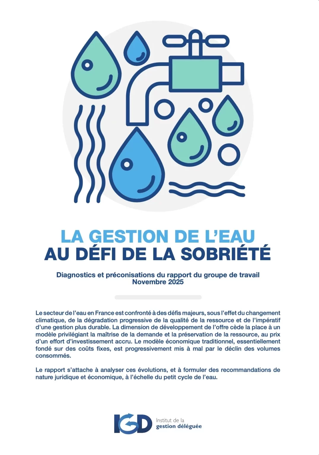 Page de couverture du diagnostic et des recommandations pour la gestion de l'eau au défi de la sobriété